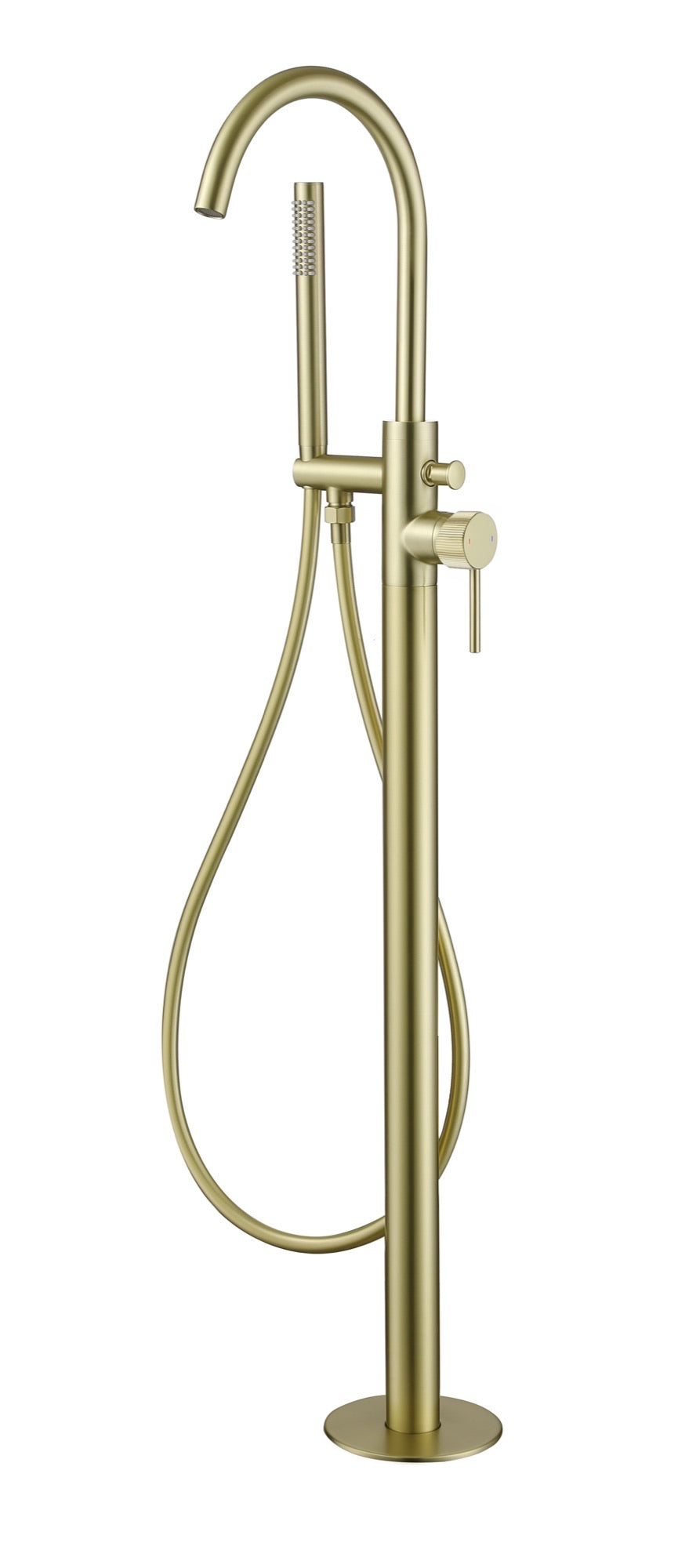 Alderley fluted freestanding bath shower mixer - brushed brass (BT7105)